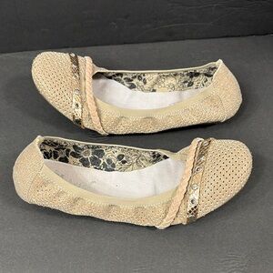 Rieker Antistress metallic embellished ballet flats shoes